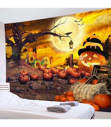 Amazon.co.jp: タペストリー ハロウィン飾り カボチャ 壁掛け